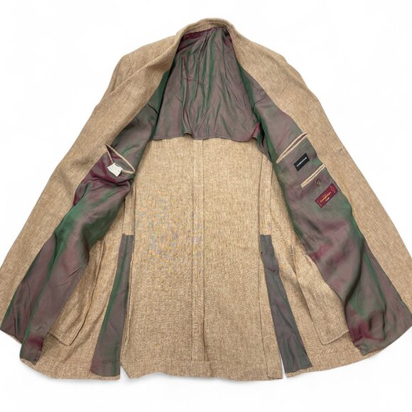 Ermenegildo Zegna Linen Italy Made Blazer Sport Coat Jacket Men's 44 L Long - Picture 10 of 11